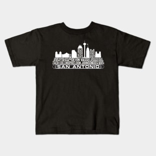 San Antonio Basketball Team 23 Player Roster, San Antonio City Skyline Kids T-Shirt